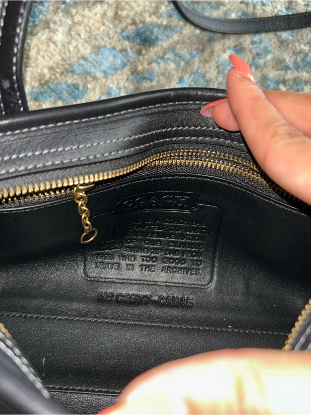 Coach Black Swing Zip Bag 20 - Picture 11 of 11